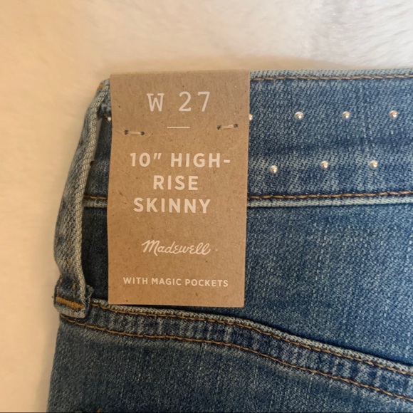 HP🌟🎈Madewell ✨NWTs✨10" High-Rise Stud Edition - Picture 9 of 10